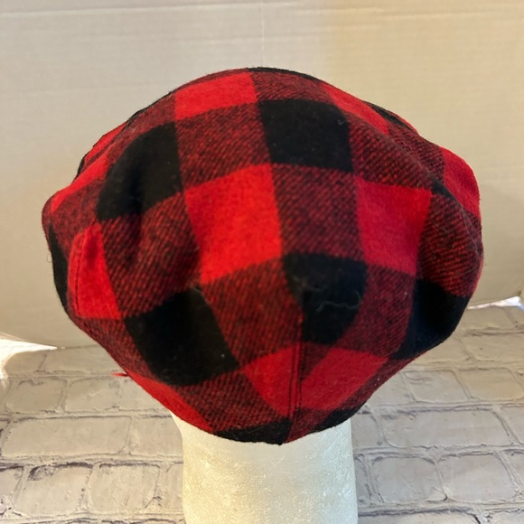 PARIS ACCESSOIRES WOOL & ACRYLIC BLEND BUFFALO PLAID MENS CAP SIZE M/57 - Picture 3 of 7
